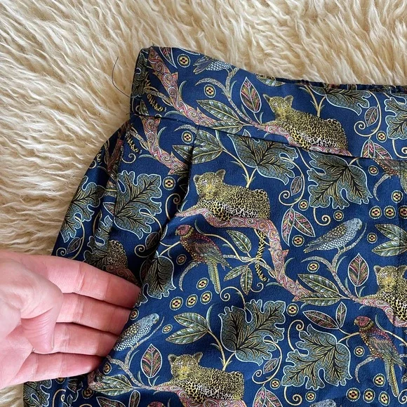 J. Crew 100% Silk Full-length Easy Pant Botanical Cheetah Print Women's 4 $198 - Picture 6 of 8